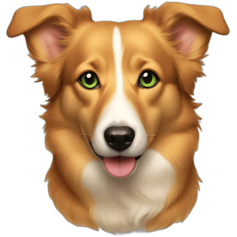 Duck tolling retriever corgi mix green eyes emoji