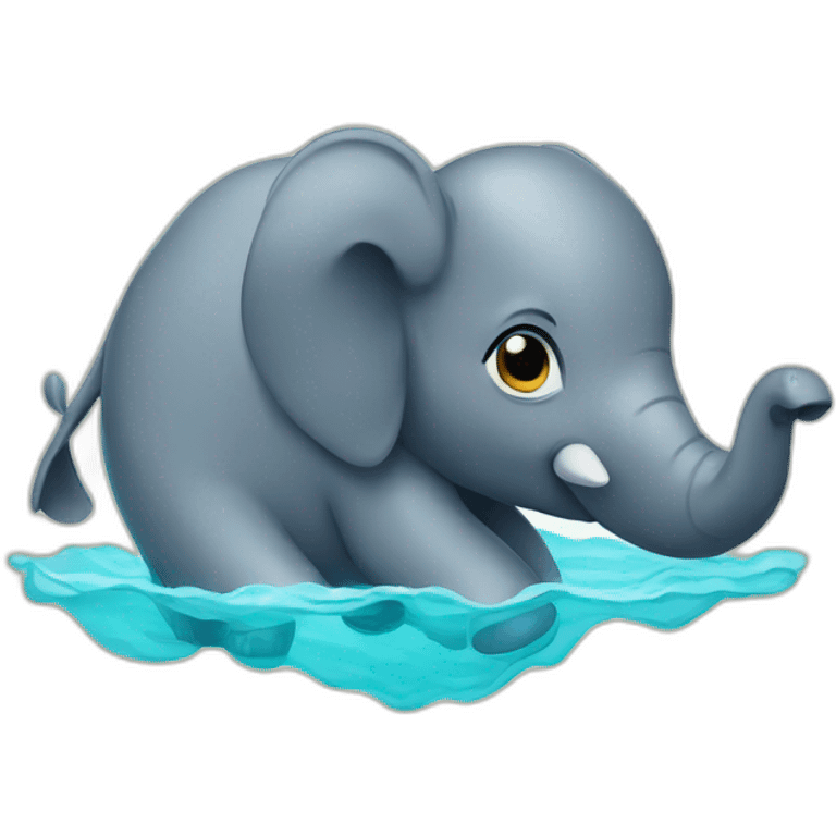 swimming elephant emoji