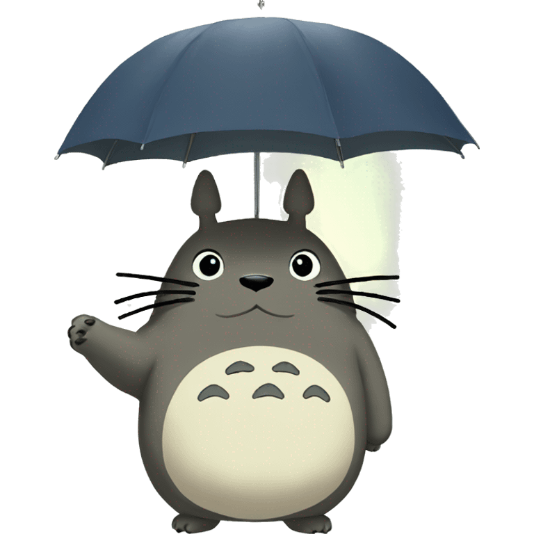 totoro with umbrella emoji