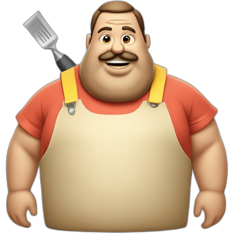 big fat man portuguese with burger and trowel emoji