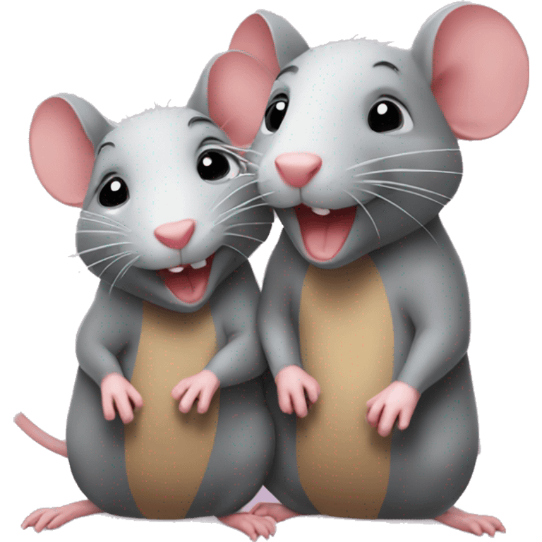 two rats in love  emoji