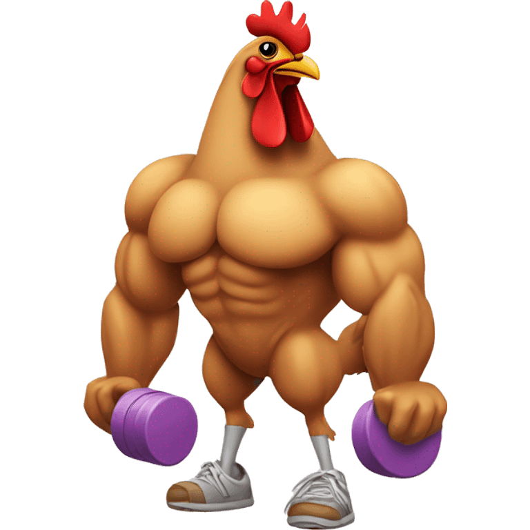 Chicken doing legs at the gym emoji