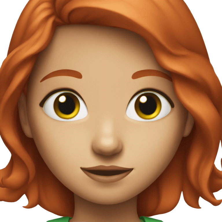 Red hair girl with green eyes  emoji