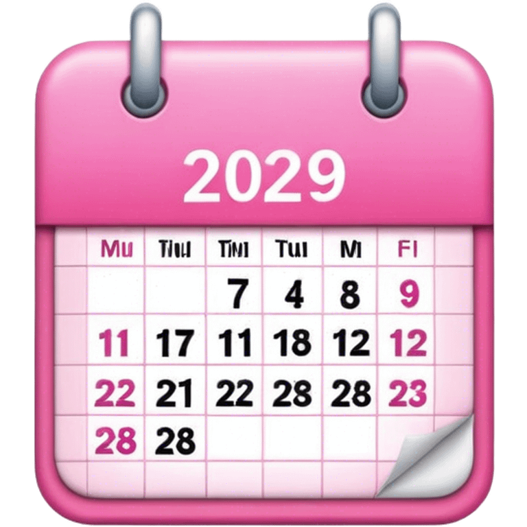 Pink calendar emoji