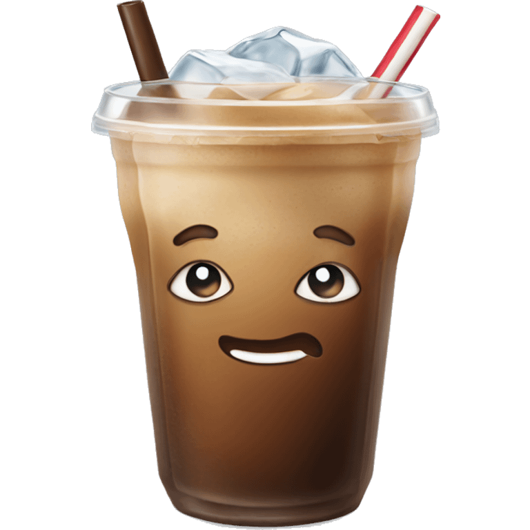 Ice coffee with iced cubes emoji