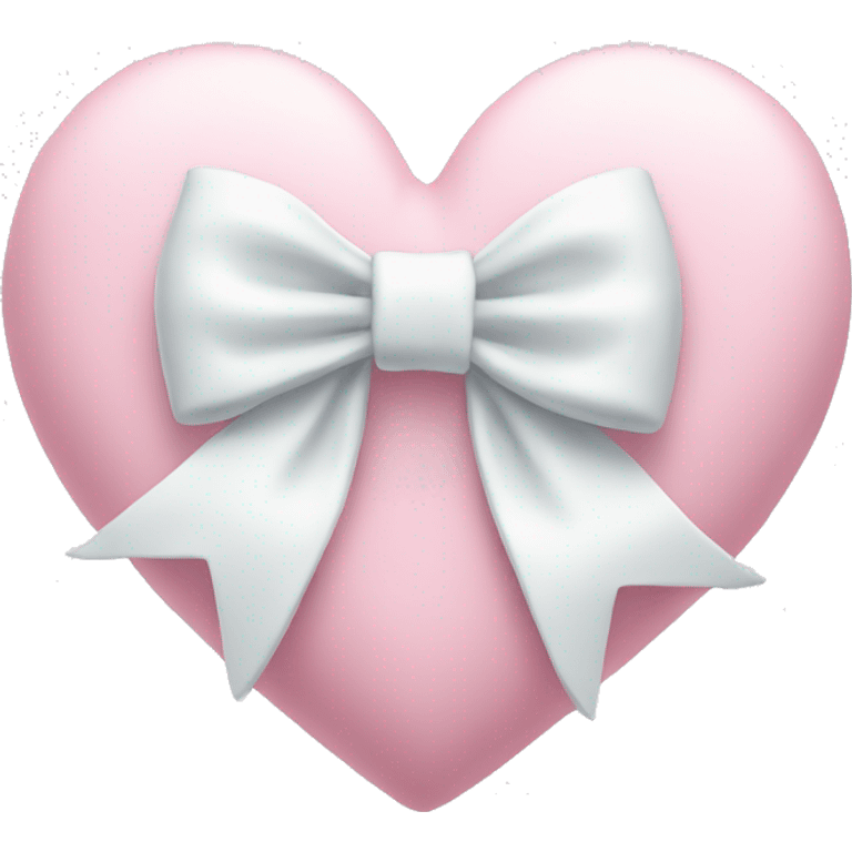 Pastel pink heart with white bow emoji