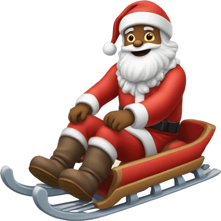 sledding Santa Claus emoji