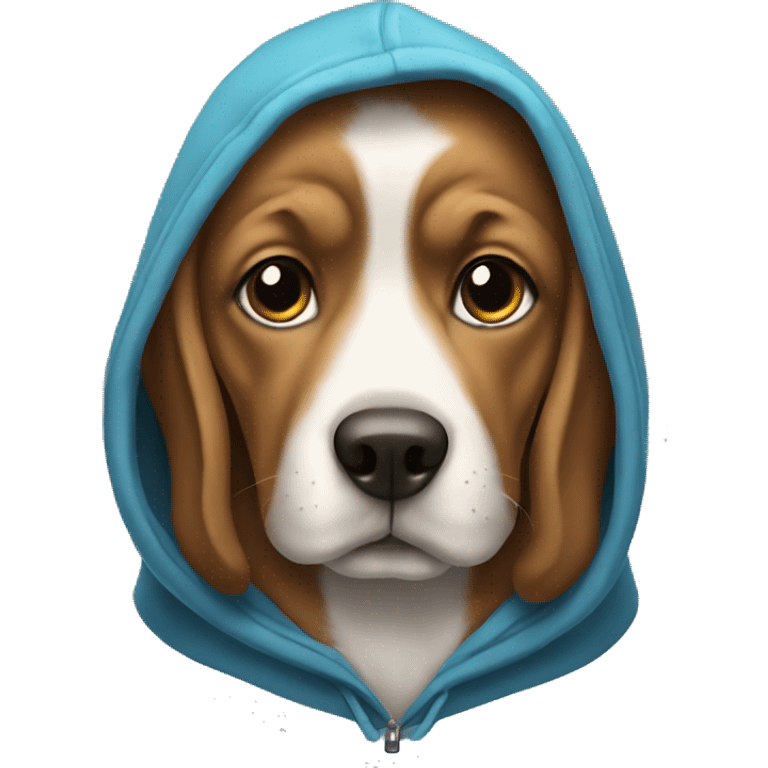 Dog wearing a hoodie emoji