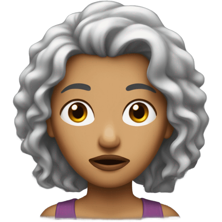 woman looking very stressed  emoji