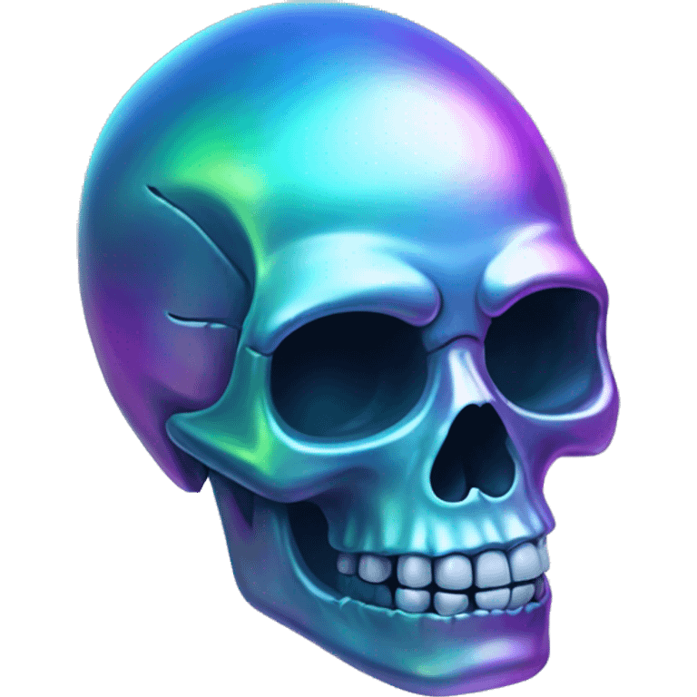 Shiny iridescent skull emoji