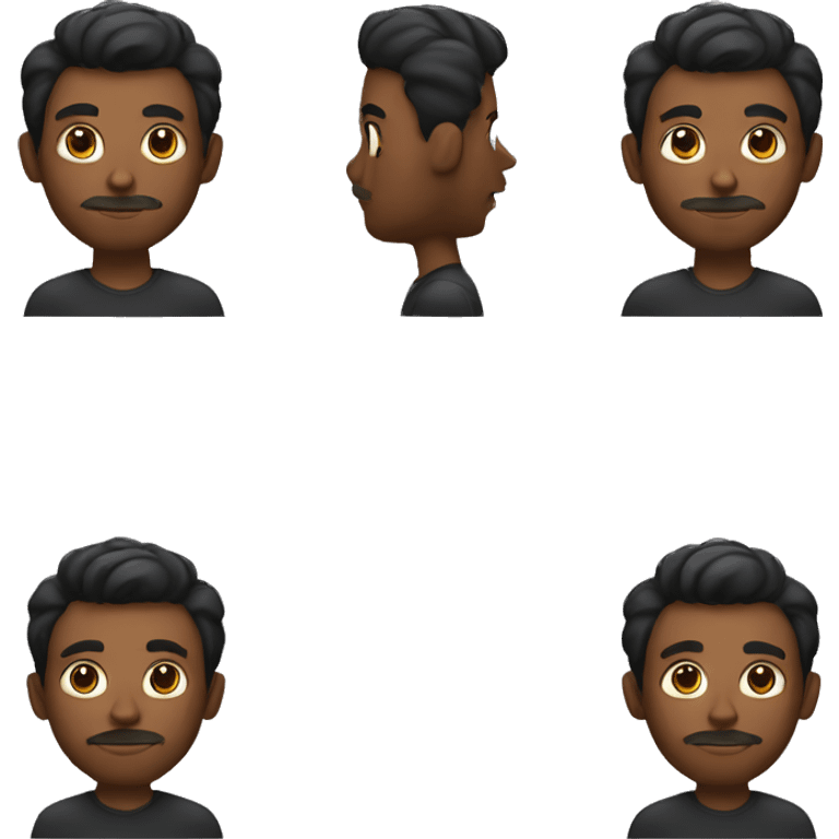 hombre negro con orejas pequeñas emoji