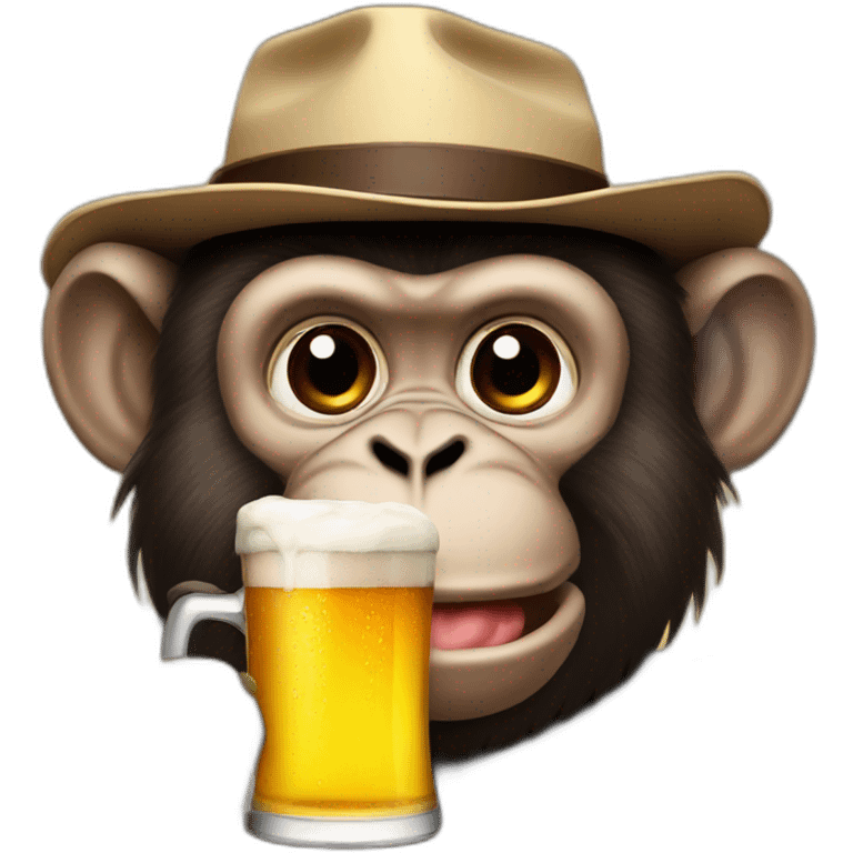 monkey-drinking-beer-with-hat emoji