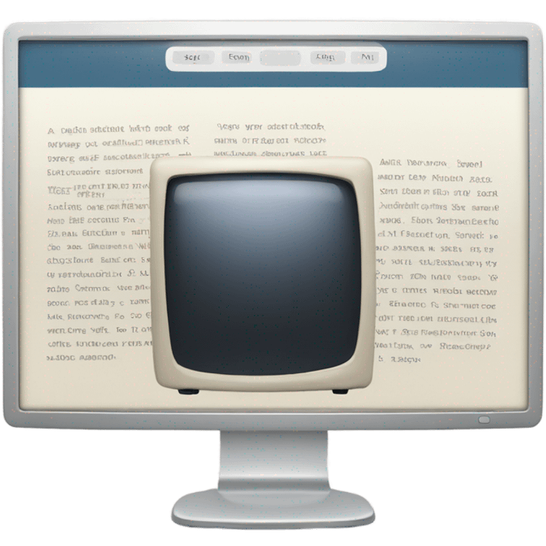 computer display with book emoji