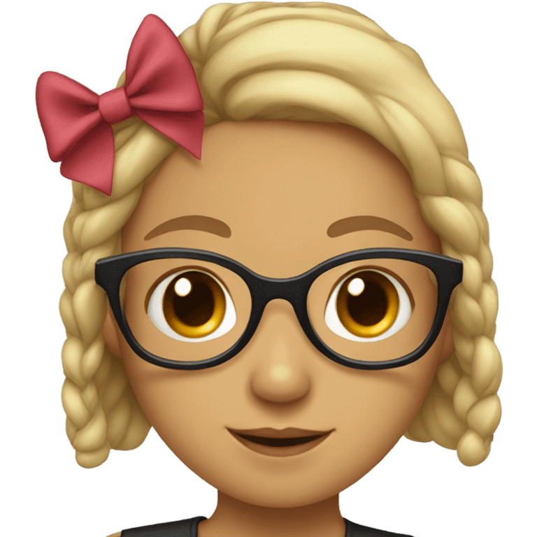 Girl with glasses and bow emoji