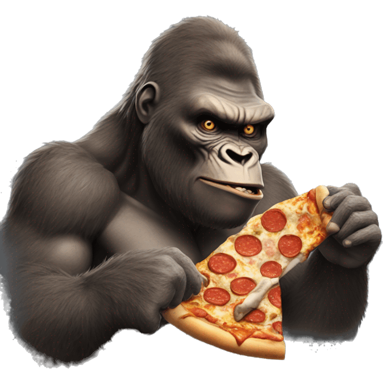 king kong eating pizza emoji