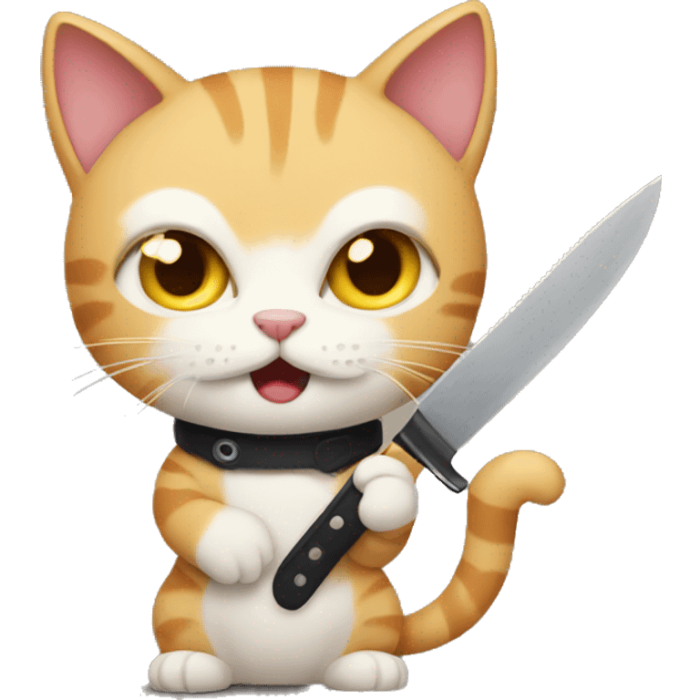 cat with a knife emoji