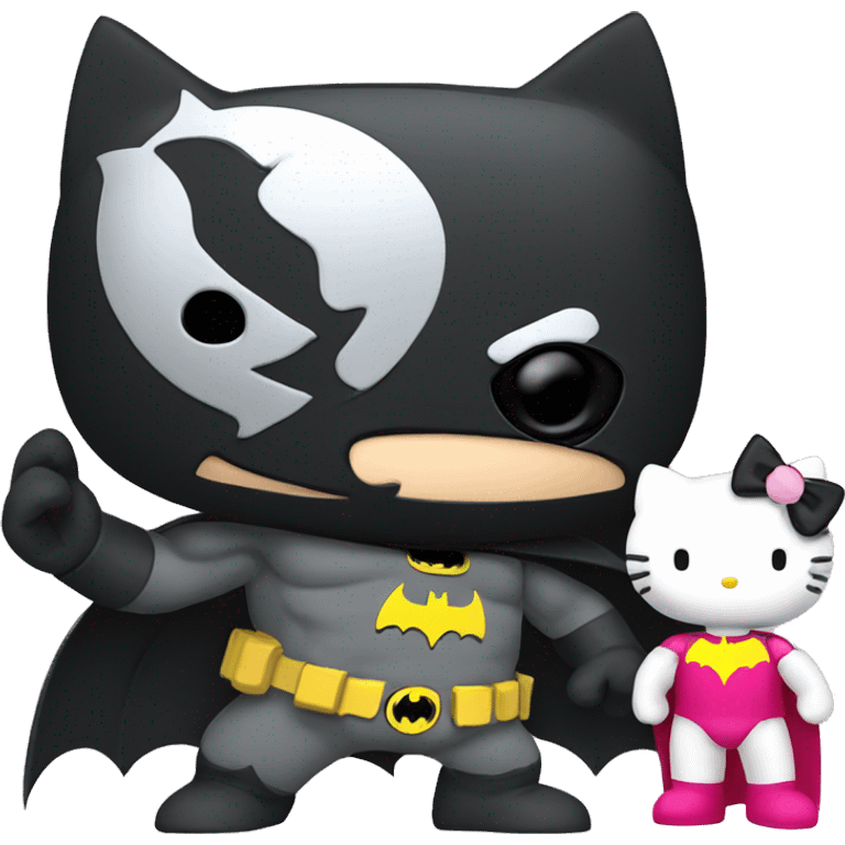 Hello kitty with Batman emoji