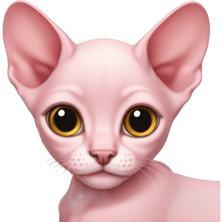 Pink sphinx kitten emoji