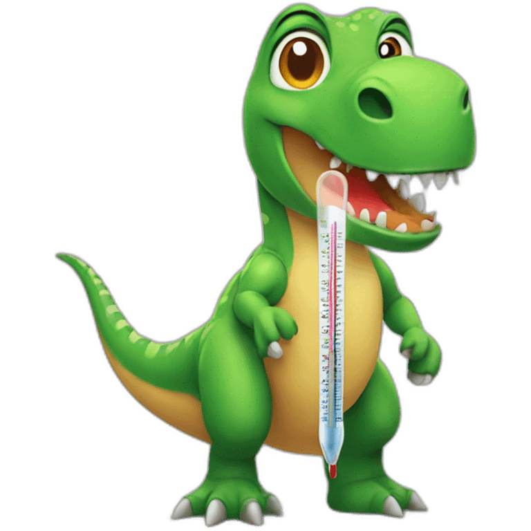 dinosaur with thermometer emoji