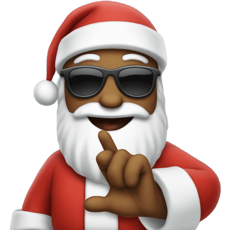 Santa with sunglasses waving Shaka  emoji