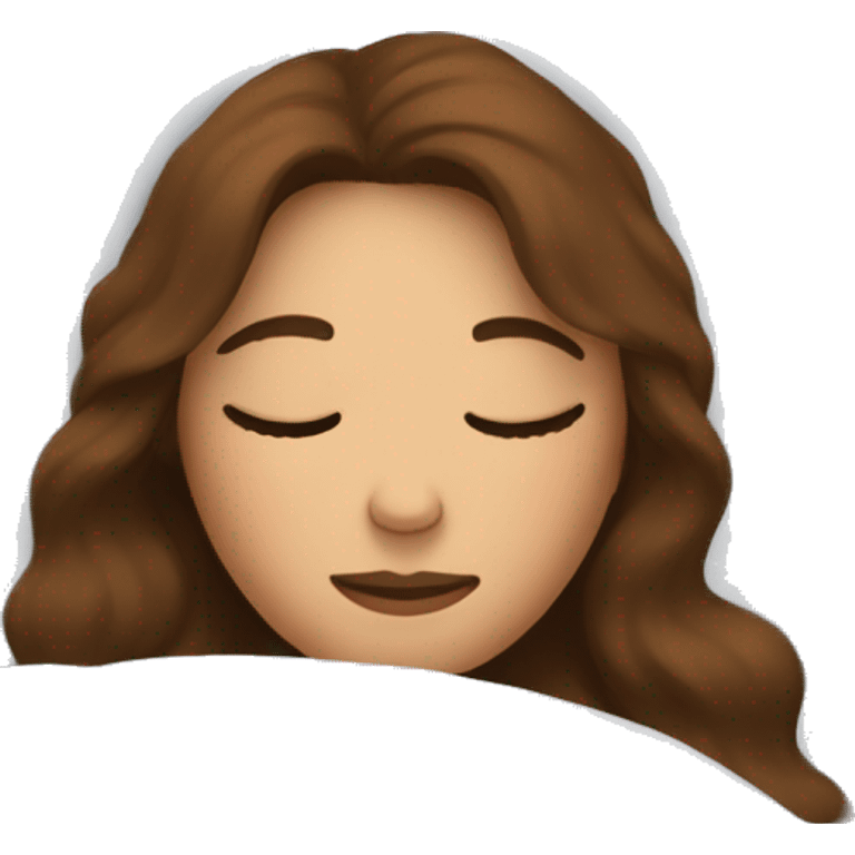 Woman with brown hair / sleeping in a cosy bed emoji