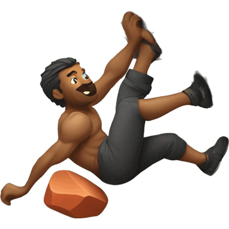 man bouldering emoji