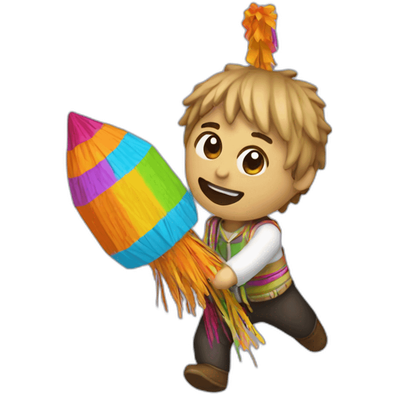 persona haciendo una piñata emoji