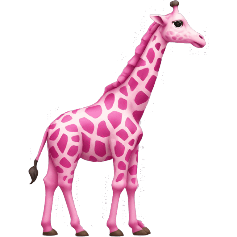 Pink giraffe standing up emoji