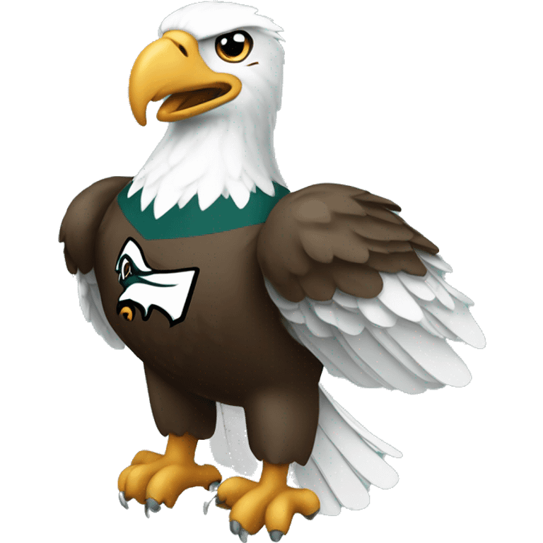 Flying Eagle wearing a Philadelphia eagles jersey  emoji