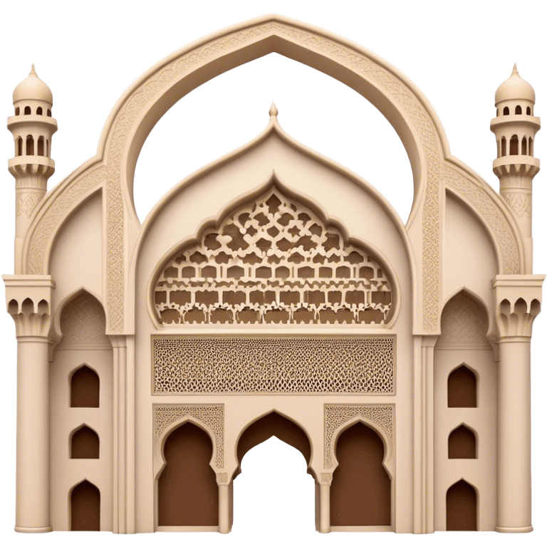 Cinematic Realistic Alhambra Landmark Emoji, capturing the intricate Moorish architecture, ornate arches. emoji