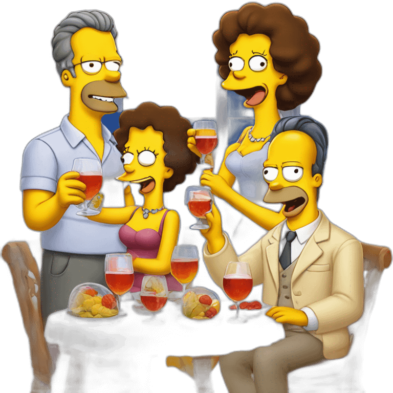 the Simpson family having an aperitif emoji