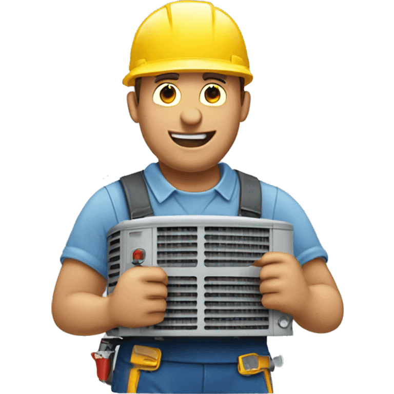 HVAC man working on condenser unit  emoji