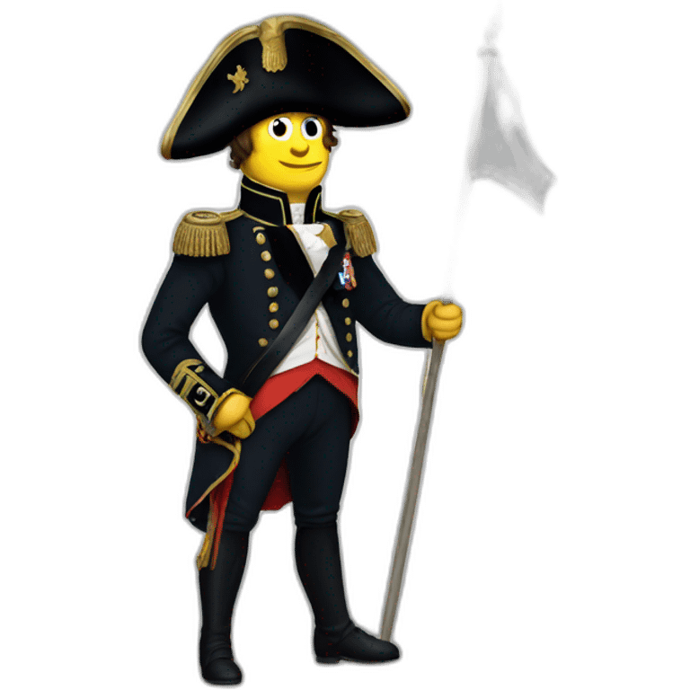 Napoleon holding a black flag emoji