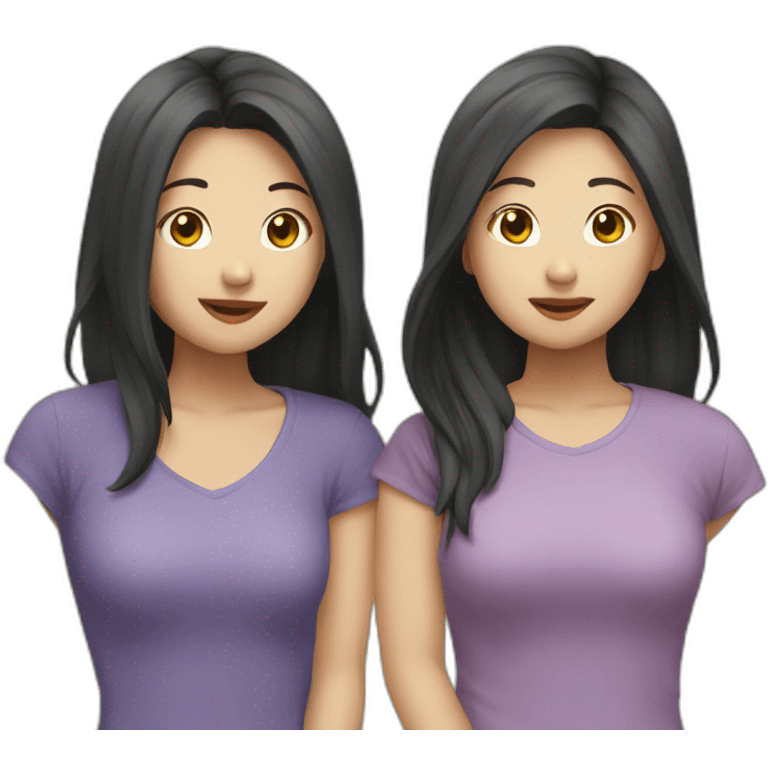 Lesbian couple asian emoji