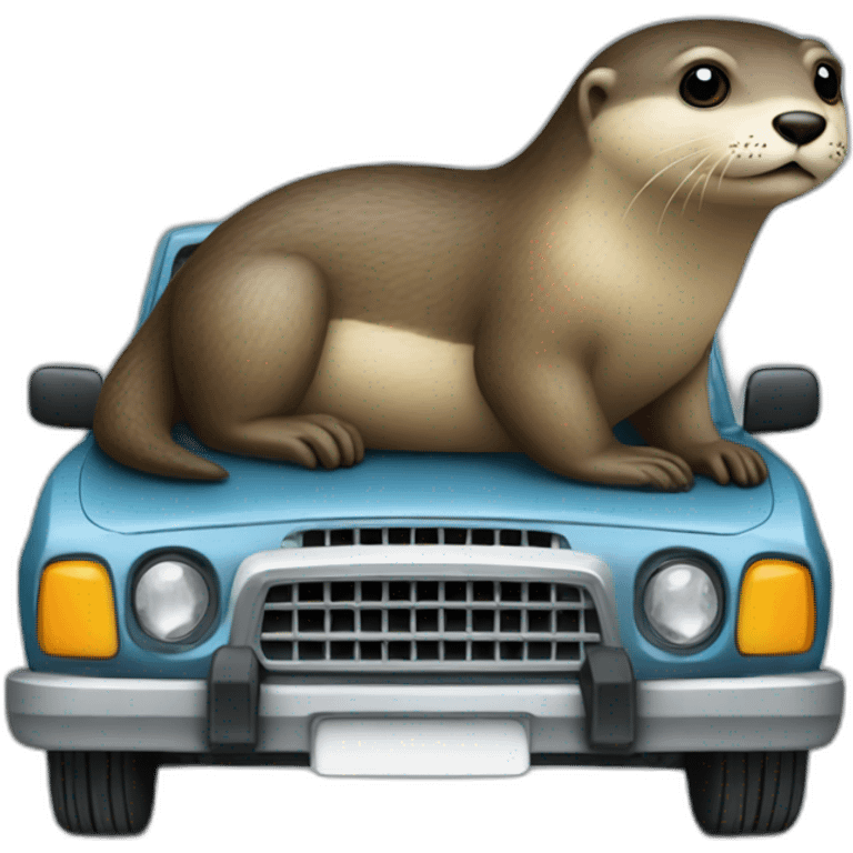 Loutre sur voiture emoji