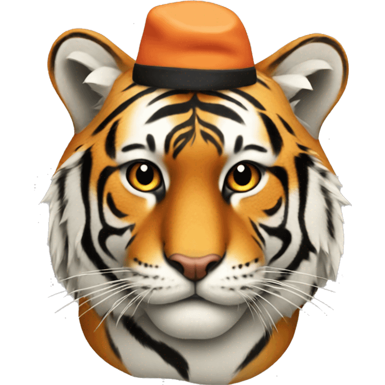 tiger wearing hat made out of sushi emoji