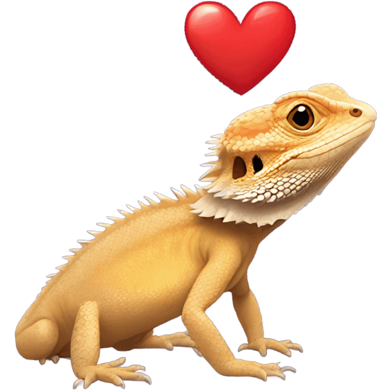 Bearded dragon with heart emoji