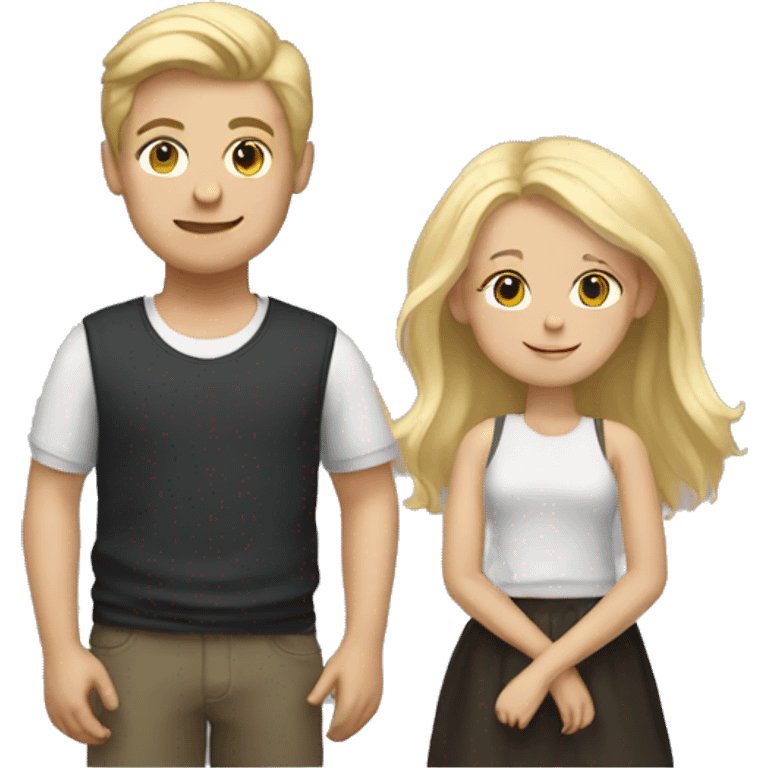 Blonde boy and blonde girl emoji