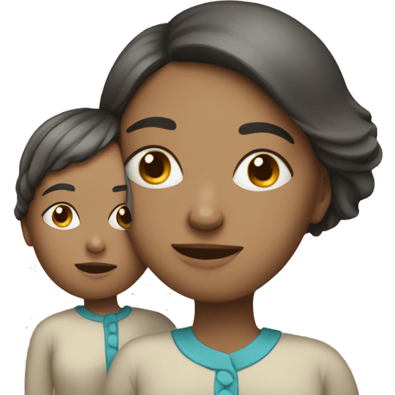 mom and child emoji with large heads and bodies emoji