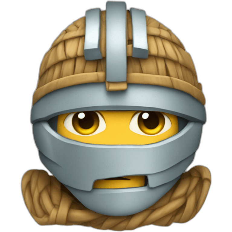 a mummy wearing a viking helmet emoji