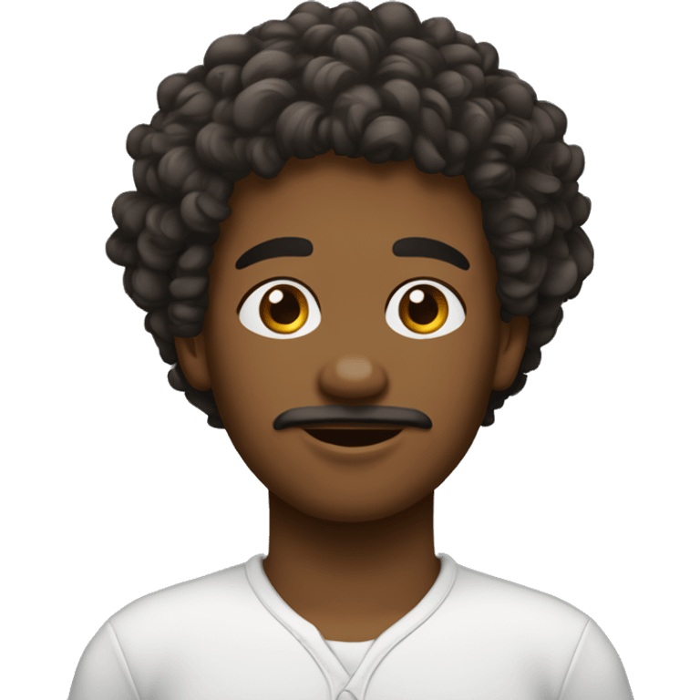 Garçon métisse cheveux bouclés court emoji