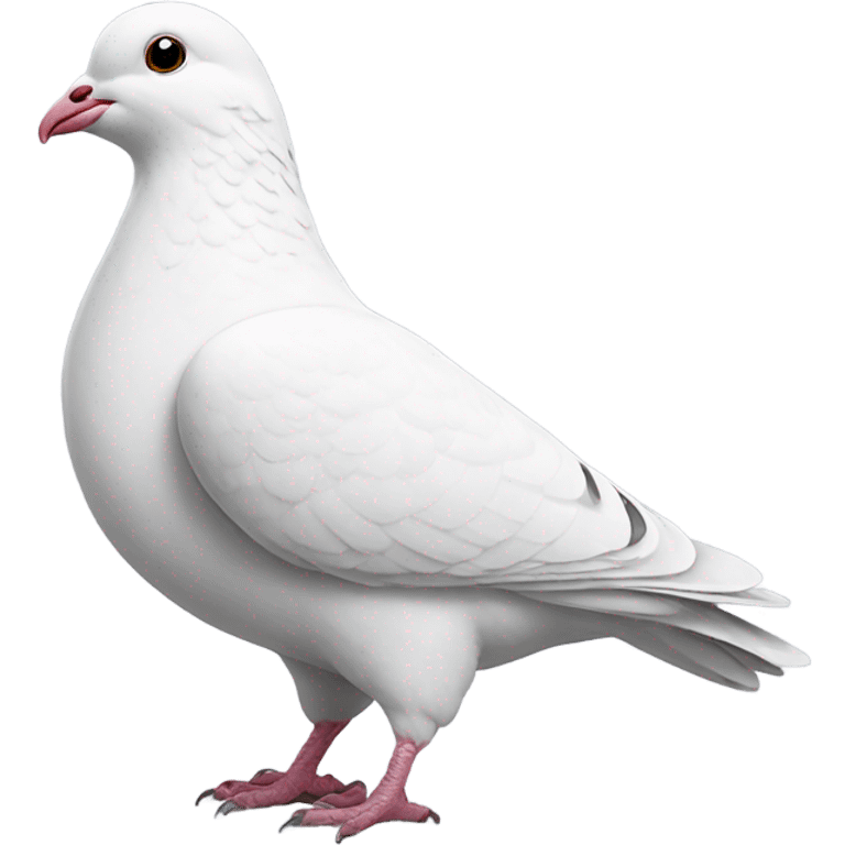 White pigeon with white heart emoji