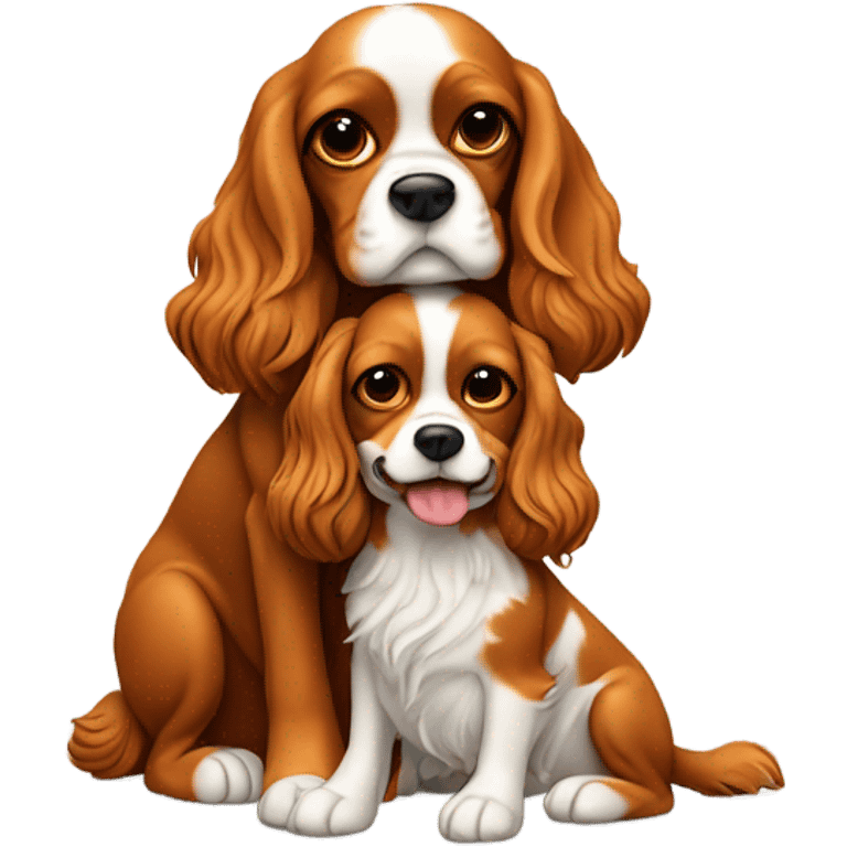 Lovers and cavalier dog emoji