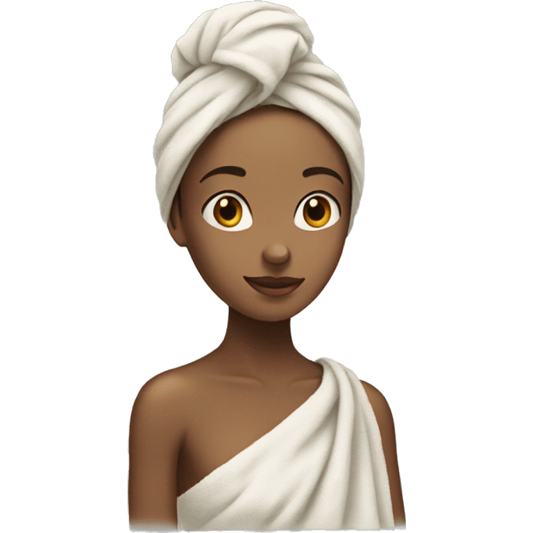 Girl with a towel on her head emoji