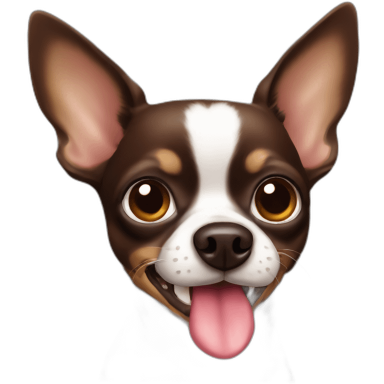 Dark Brown chihuahua licking emoji