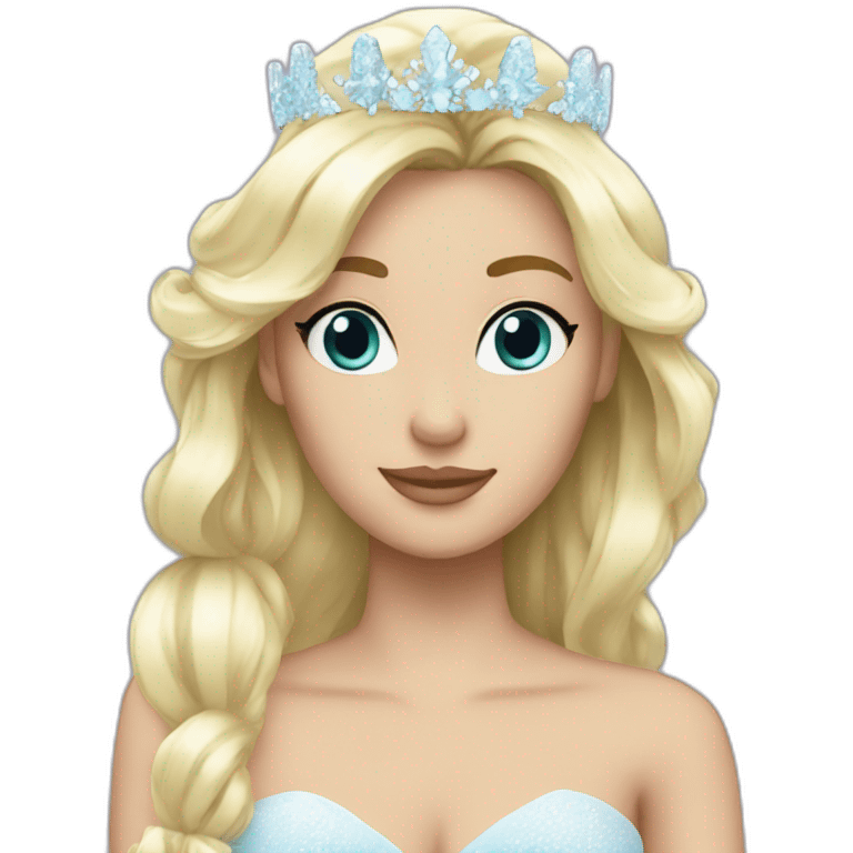 snow princess blonde hair ice crown emoji