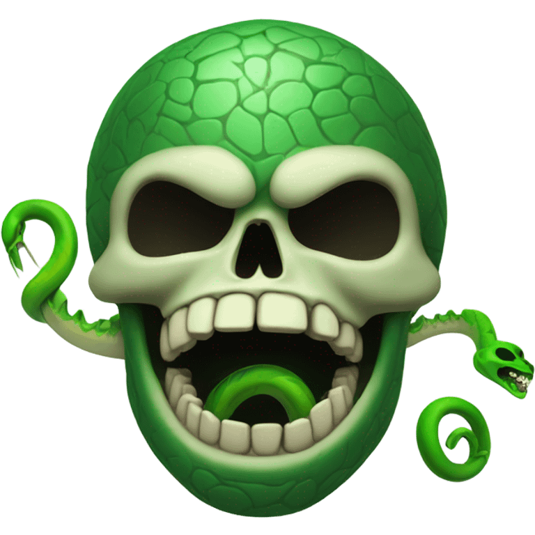 skull with open mouth green snake emoji