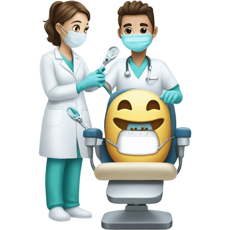 me working as a dental assistant  emoji