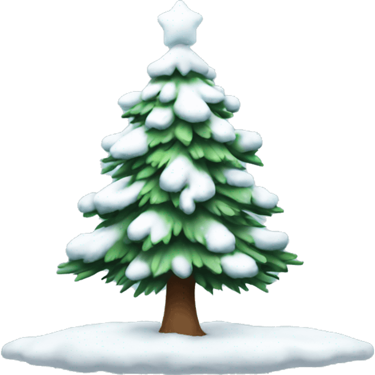 snow on christmas tree emoji