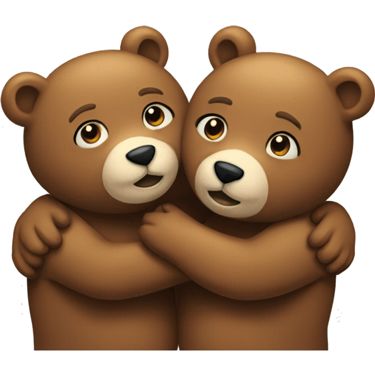 Two bears hugging  emoji